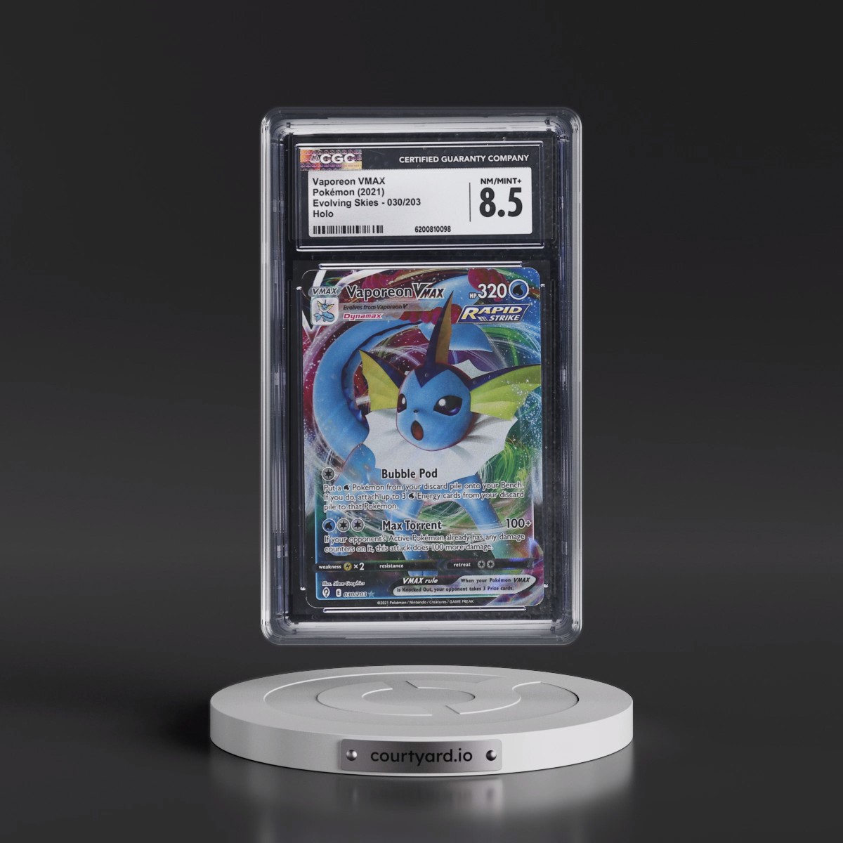 2021 Evolving Skies #030/203 Vaporeon VMAX - Holo (CGC 8.5 NM-MT+)