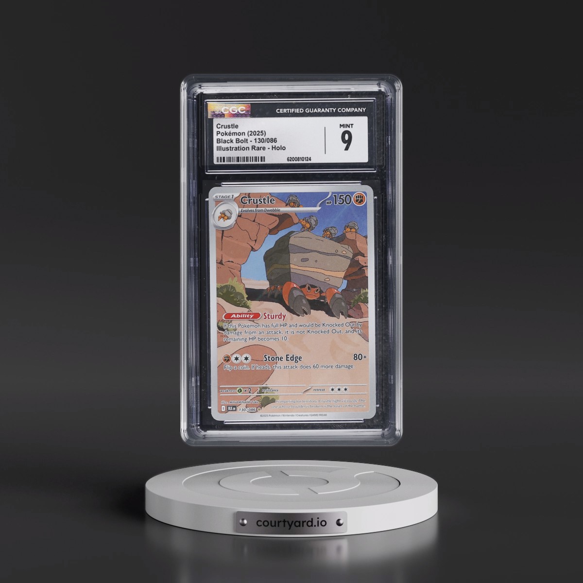 2025 Black Bolt - BLK EN Crustle - Illustration Rare Holo #130/086 CGC 9