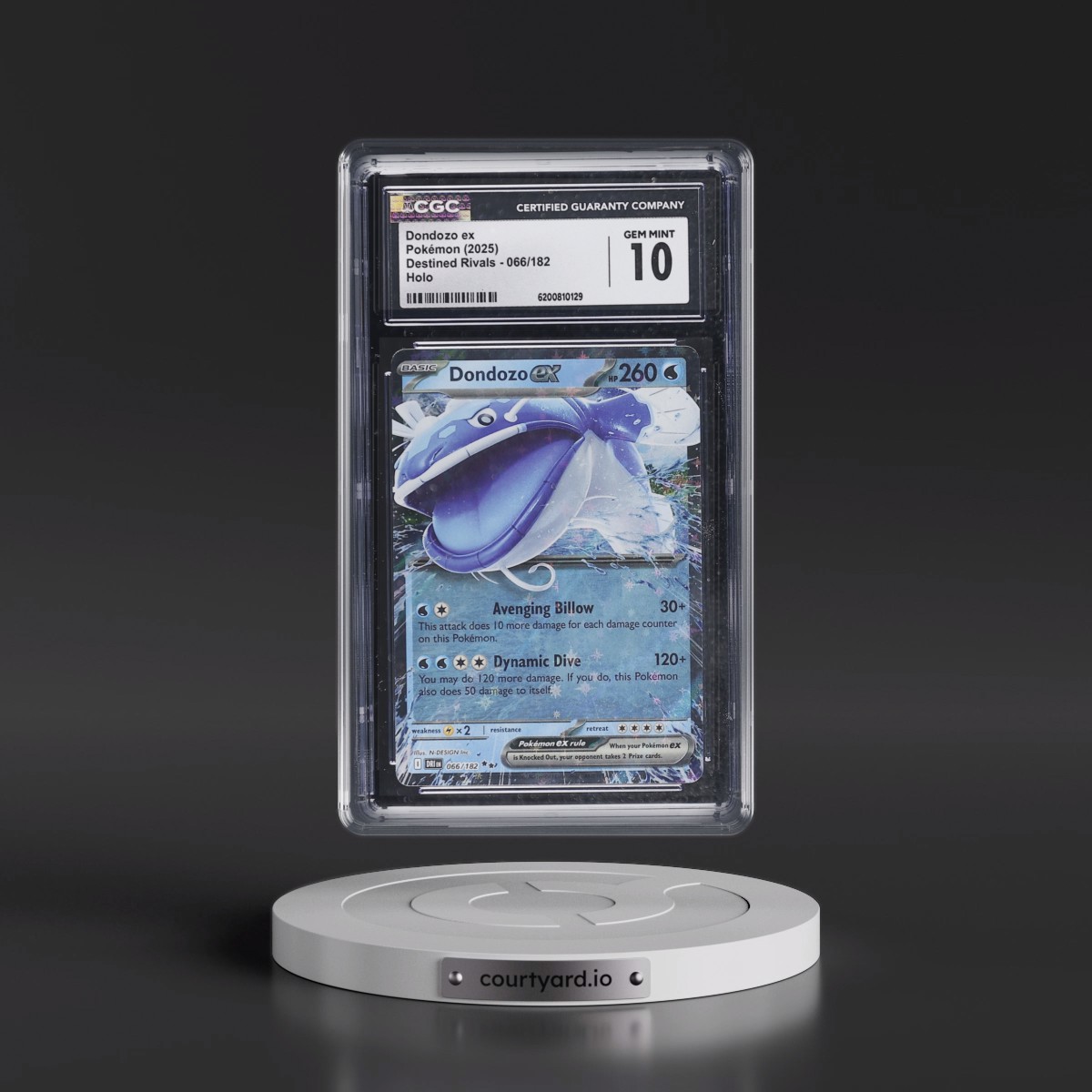 2025 Destined Rivals - DRI EN #066/182 Dondozo ex - Holo (CGC 10 GEM MINT)