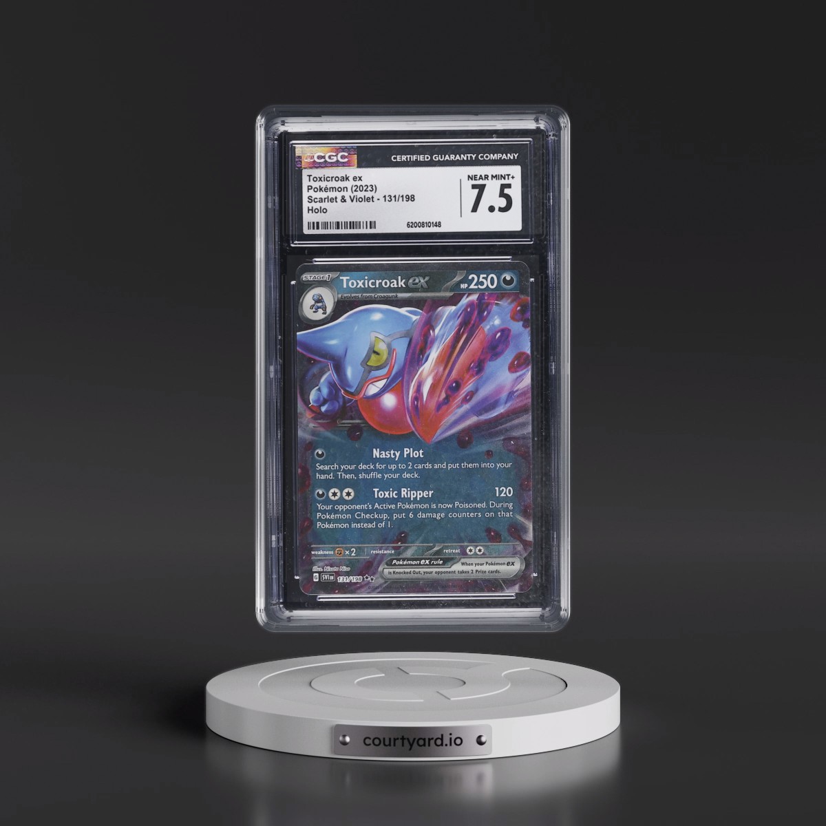 2023 Scarlet & Violet #131/198 Toxicroak ex - Holo (CGC 7.5 NM+)