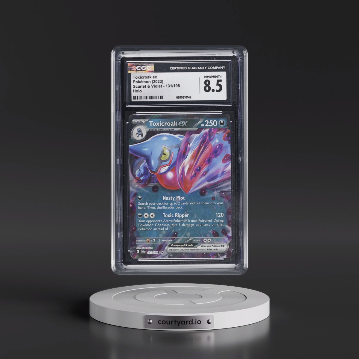 2023 Scarlet & Violet #131/198 Toxicroak ex - Holo (CGC 8.5 NM-MT+)