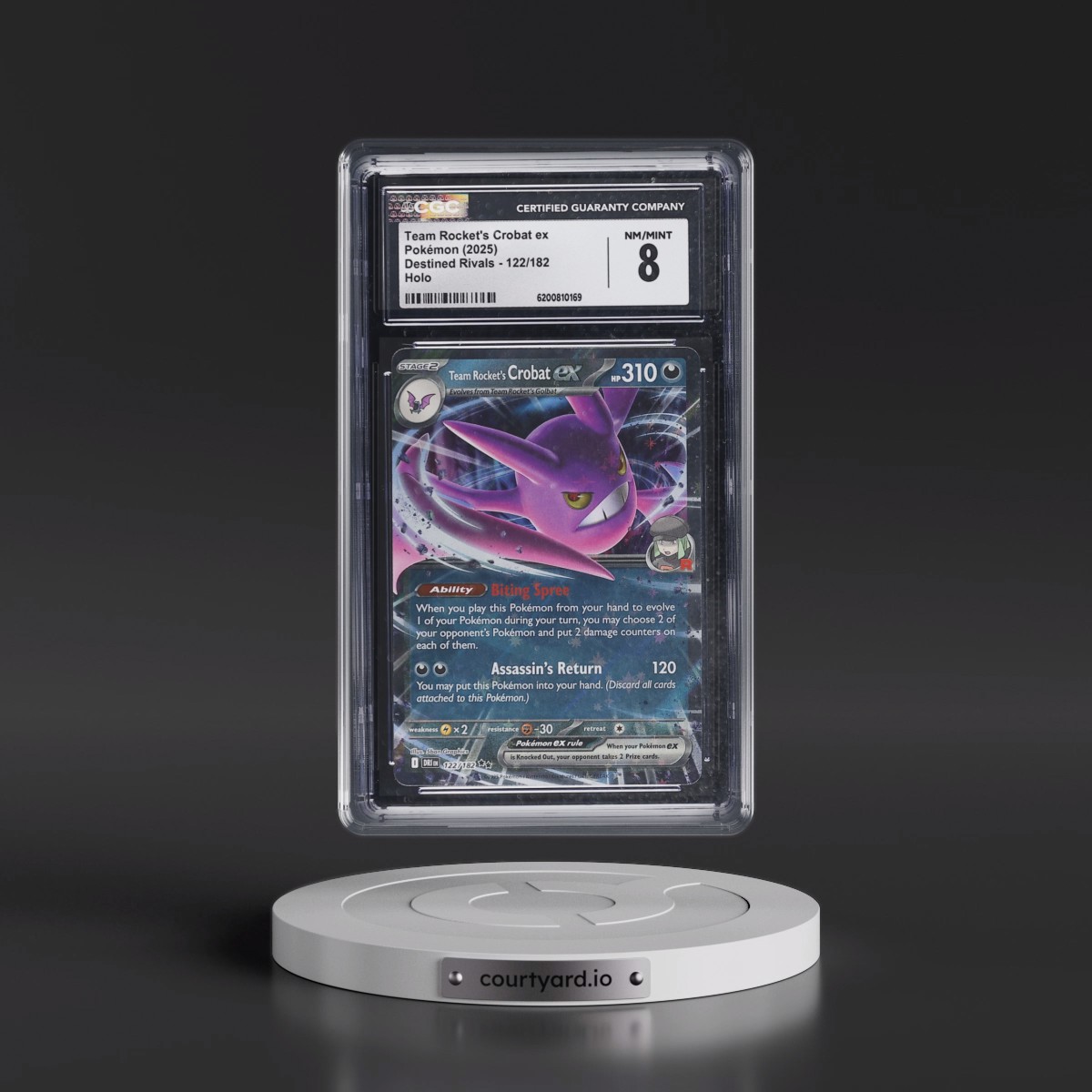 2025 Destined Rivals - DRI EN #122/182 Team Rocket's Crobat ex - Holo (CGC 8 NM-MT)