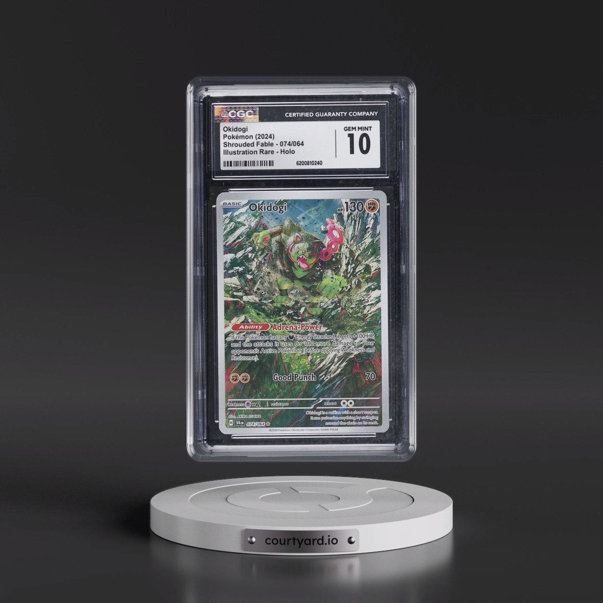 2023 Shrouded Fable - SFA EN #074/064 Okidogi - Illustration Rare Holo (CGC 10 GEM MINT)