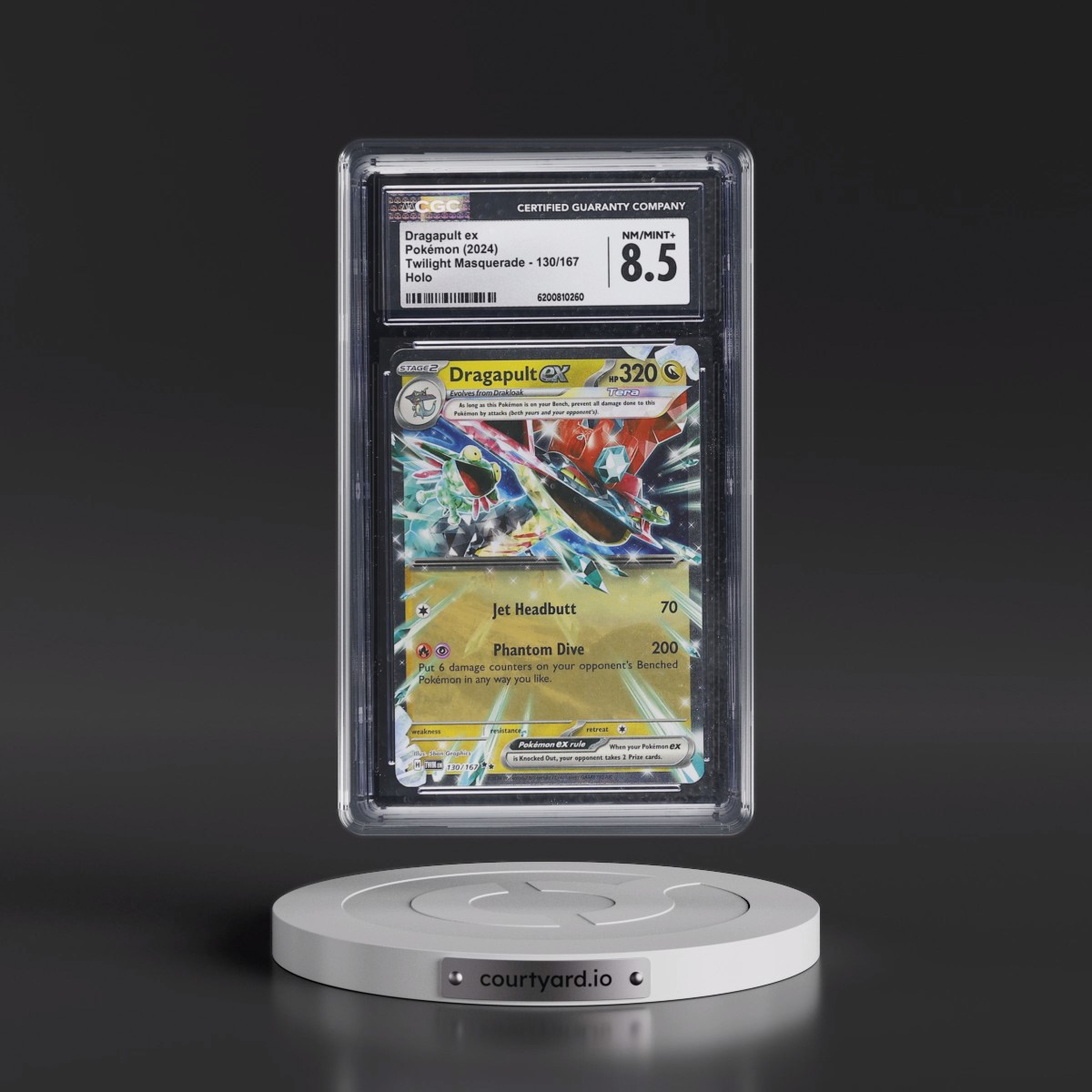 2024 Twilight Masquerade - TWM EN #130/167 Dragapult ex - Holo (CGC 8.5 NM-MT+)