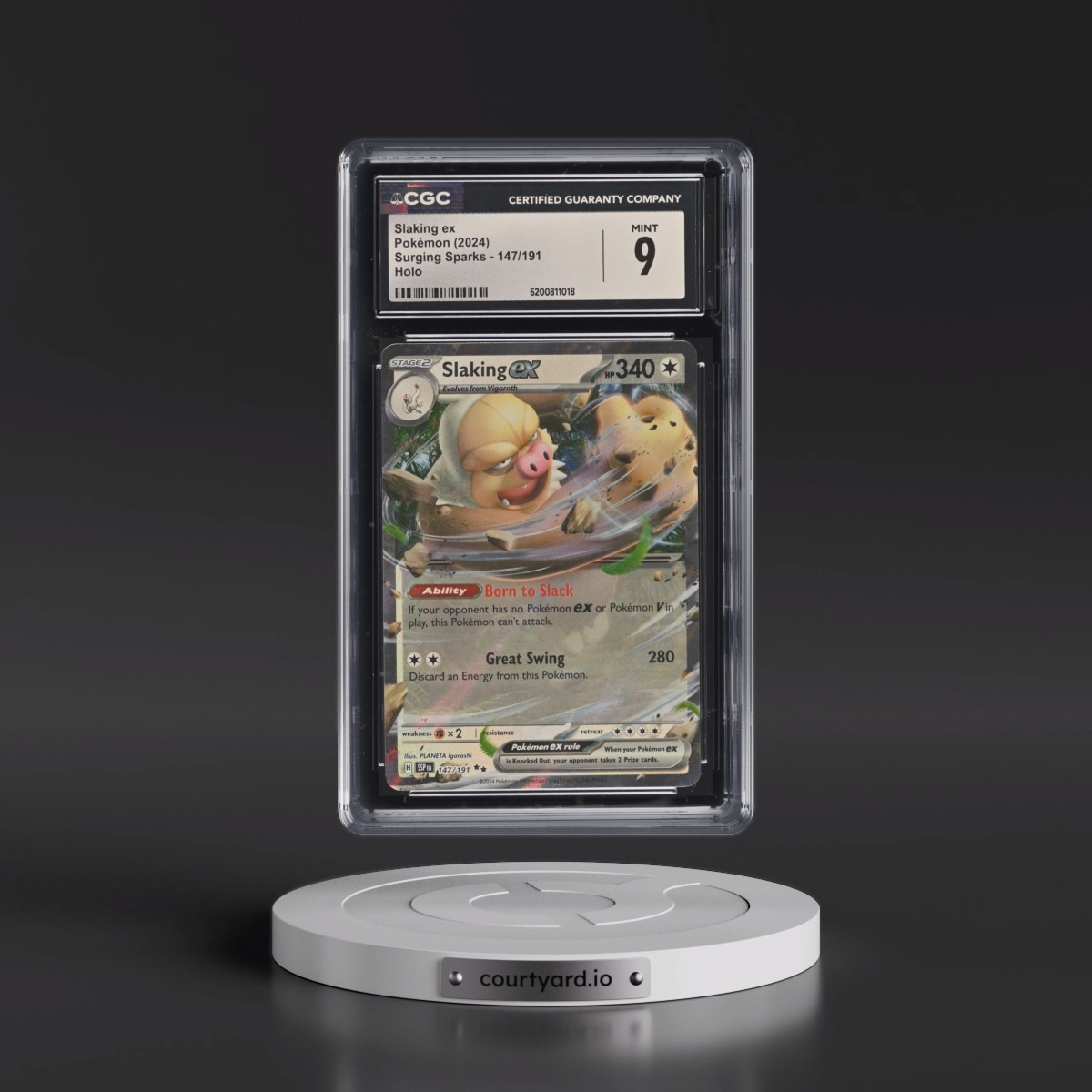 2024 Surging Sparks - SSP EN #147/191 Slaking ex - Holo (CGC 9 MINT)