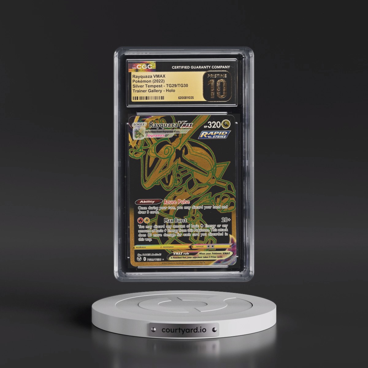 2022 Silver Tempest #TG29/TG30 Rayquaza VMAX - Trainer Gallery Holo (CGC 10 PRISTINE)