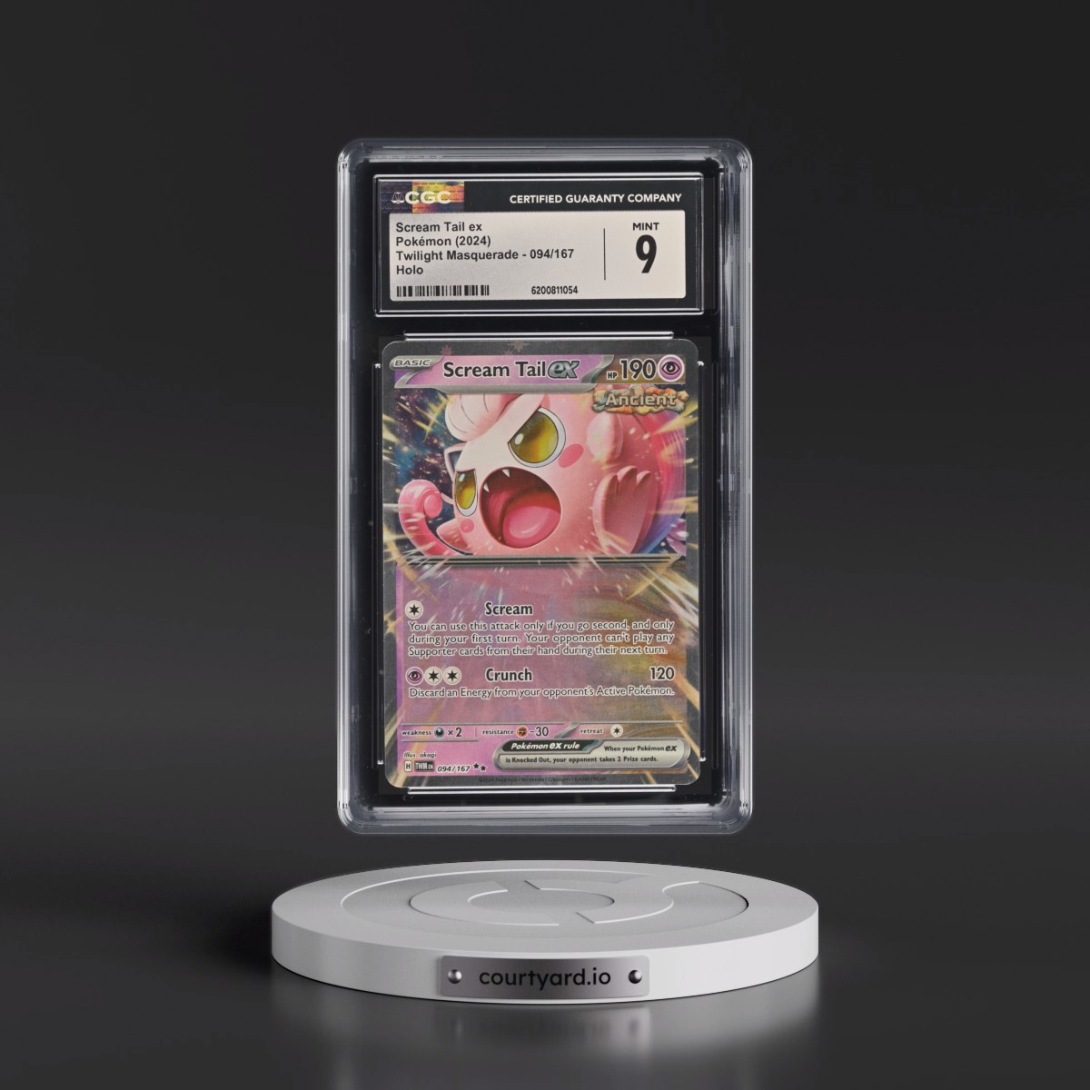 2024 Twilight Masquerade - TWM EN #094/167 Scream Tail ex - Holo (CGC 9 MINT)