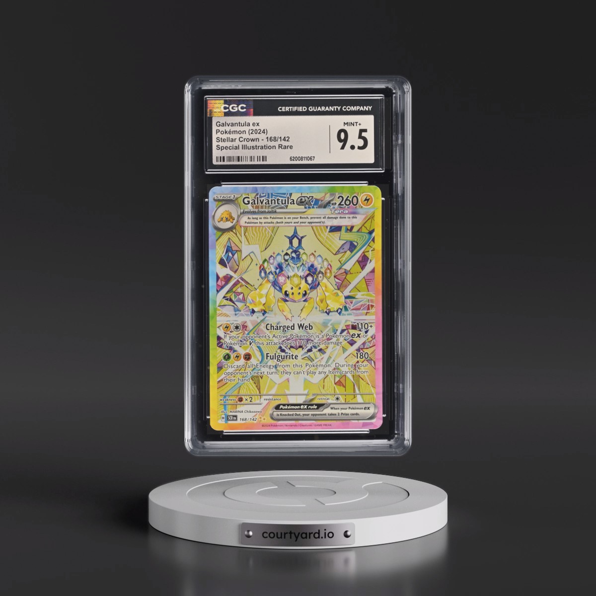 2024 Stellar Crown - SCR EN #168/142 Galvantula ex - Special Illustration Rare (Holo) (CGC 9.5 MINT+)