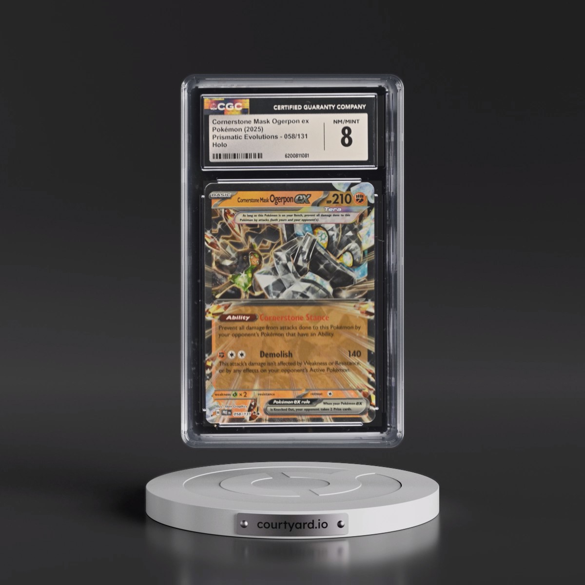 2024 Prismatic Evolutions - PRE EN Cornerstone Mask Ogerpon ex - Holo #058/131 CGC 8