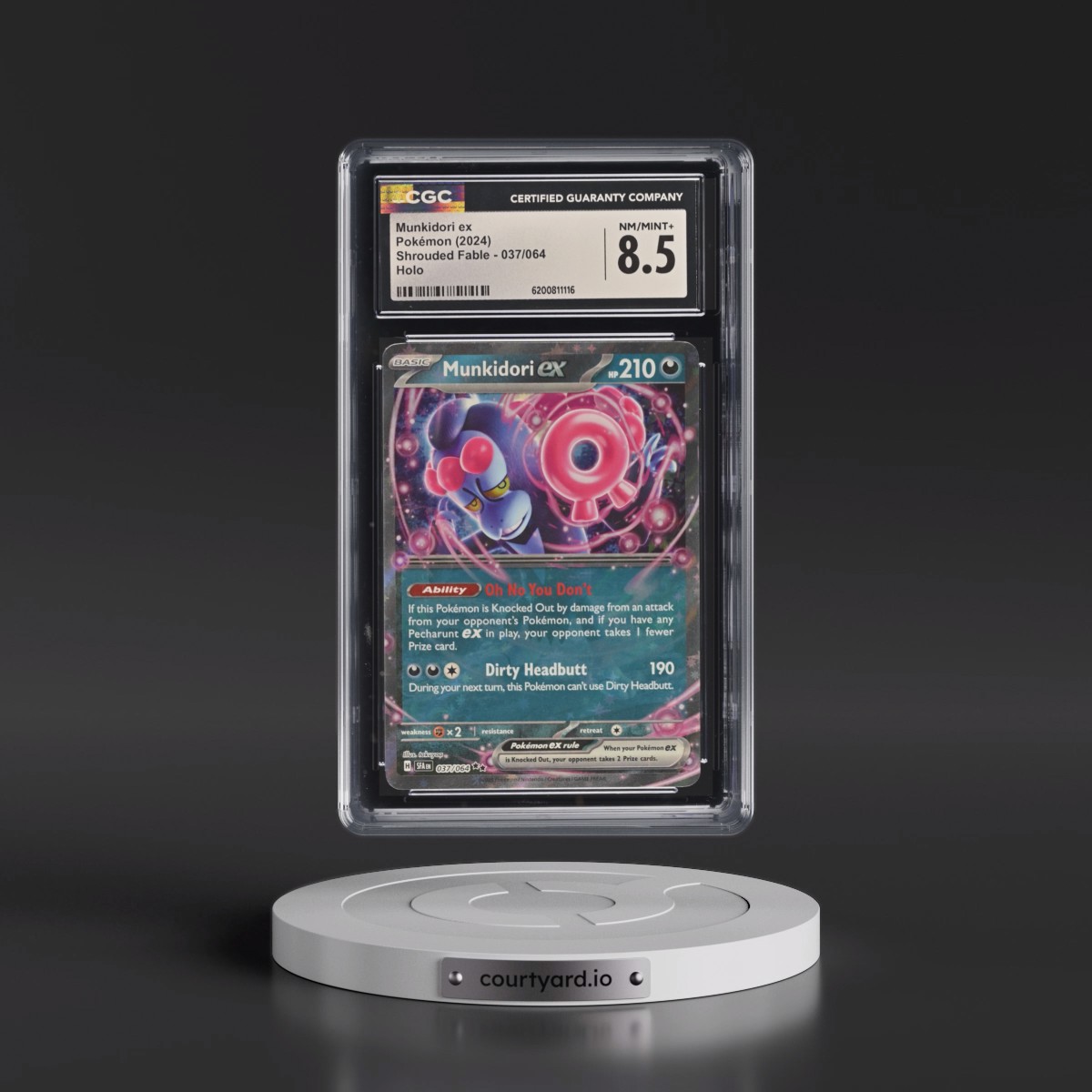 2023 Shrouded Fable - SFA EN #037/064 Munkidori ex - Holo (CGC 8.5 NM-MT+)