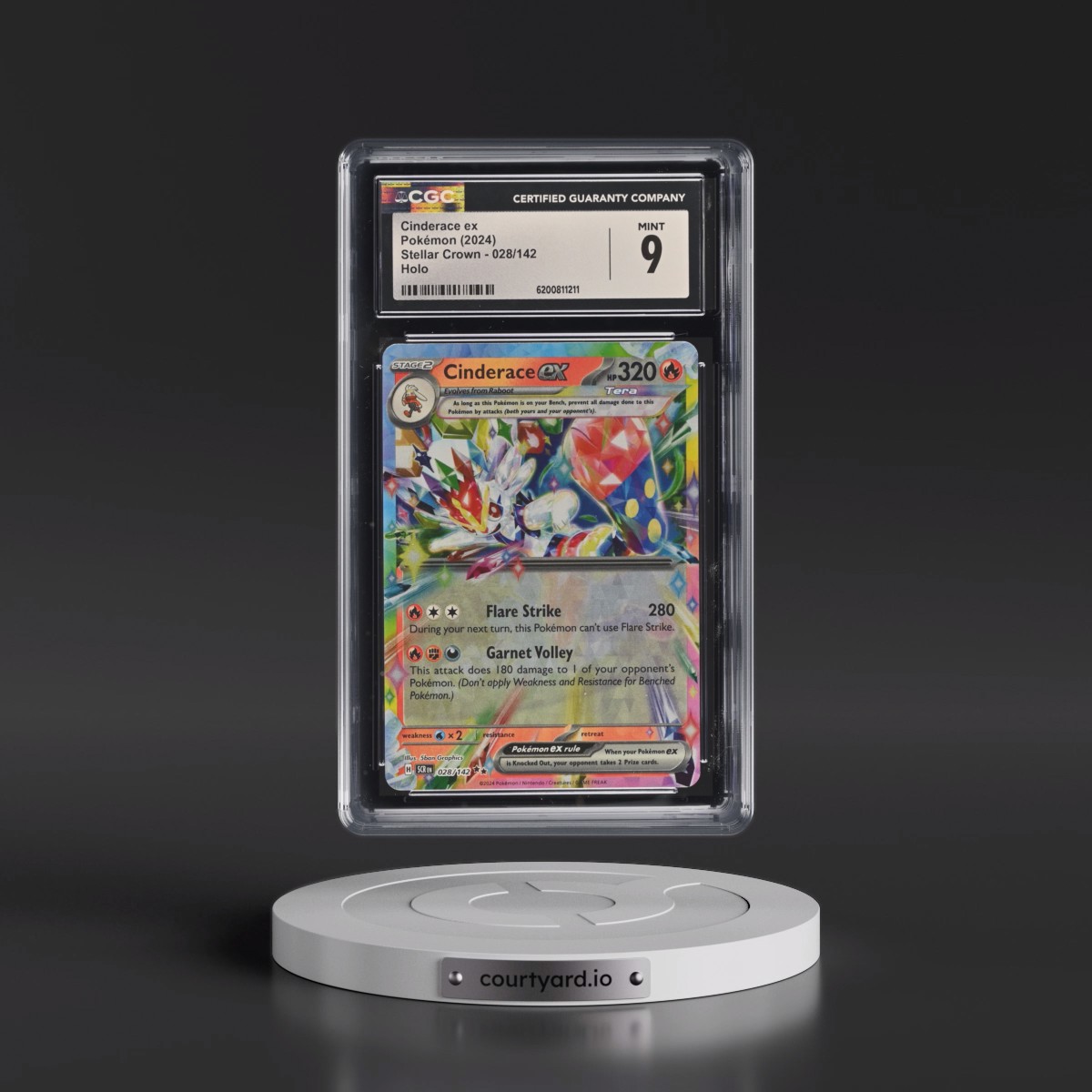 2024 Stellar Crown - SCR EN #028/142 Cinderace ex - Holo (CGC 9 MINT)