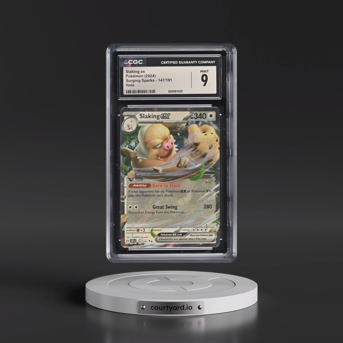 2024 Surging Sparks - SSP EN #147/191 Slaking ex - Holo (CGC 9 MINT)