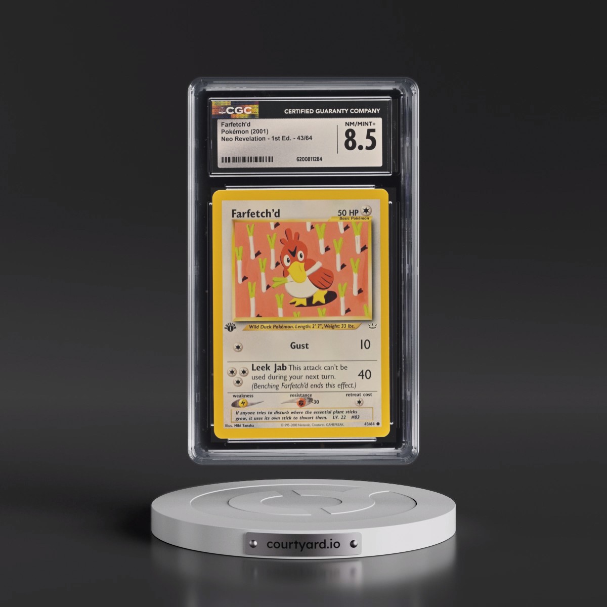 2001 Neo Revelation #43/64 Farfetch'd - 1st Edition (CGC 8.5 NM-MT+)