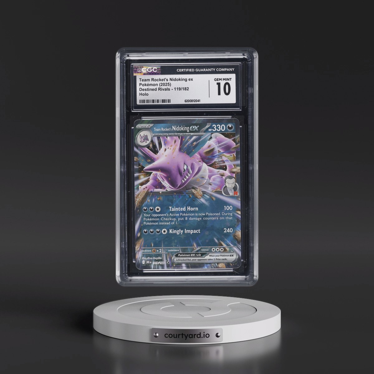 2025 Destined Rivals - DRI EN Team Rocket's Nidoking ex - Holo #119/182 CGC 10