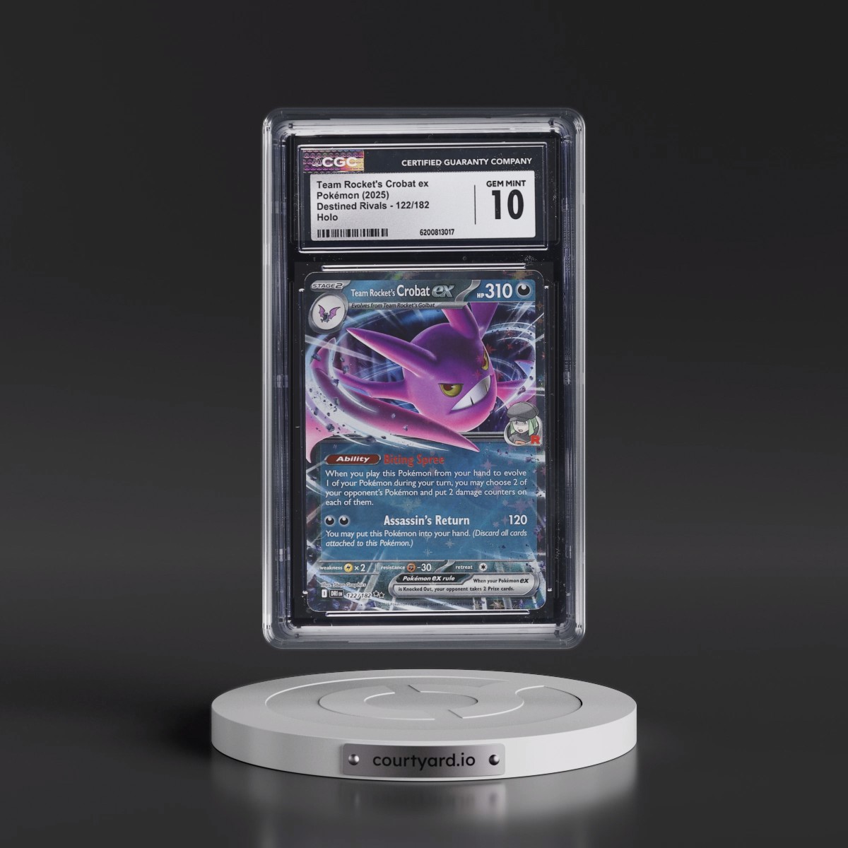 2025 Destined Rivals - DRI EN #122/182 Team Rocket's Crobat ex - Holo (CGC 10 GEM MINT)