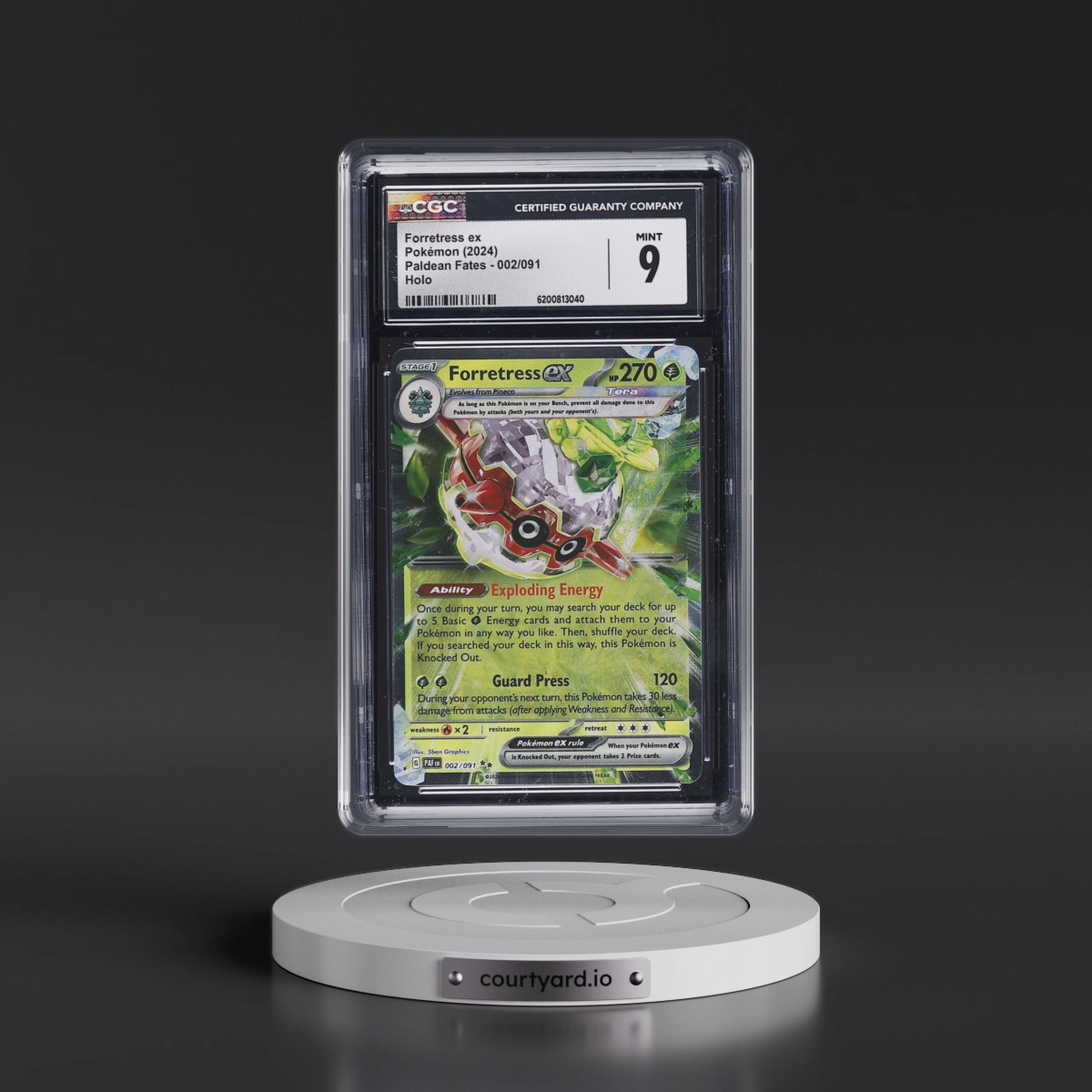 2024 Paldean Fates - PAF EN Forretress ex - Holo #002/091 CGC 9