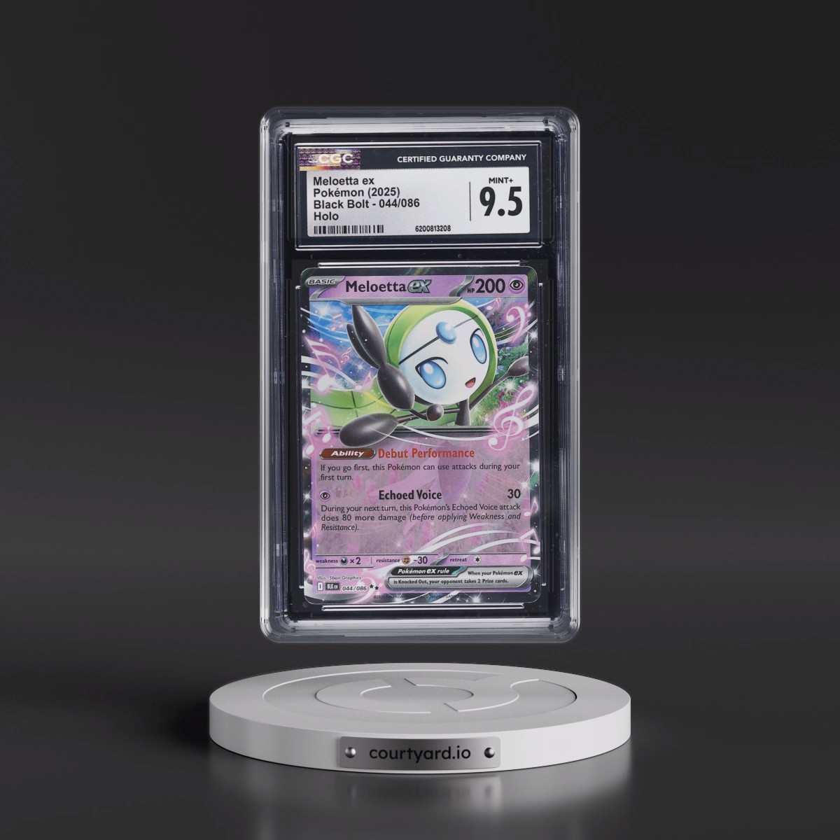 2025 Black Bolt - BLK EN Meloetta ex - Holo #044/086 CGC 9.5