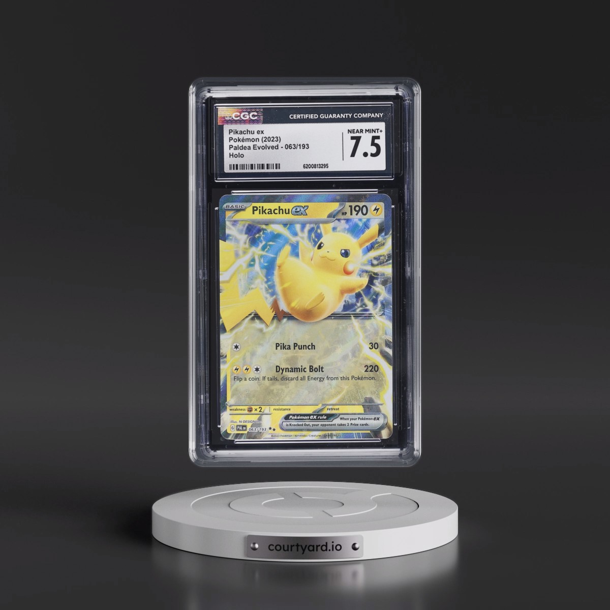 2023 Paldea Evolved - PAL EN Pikachu ex - Holo #063/193 CGC 7.5