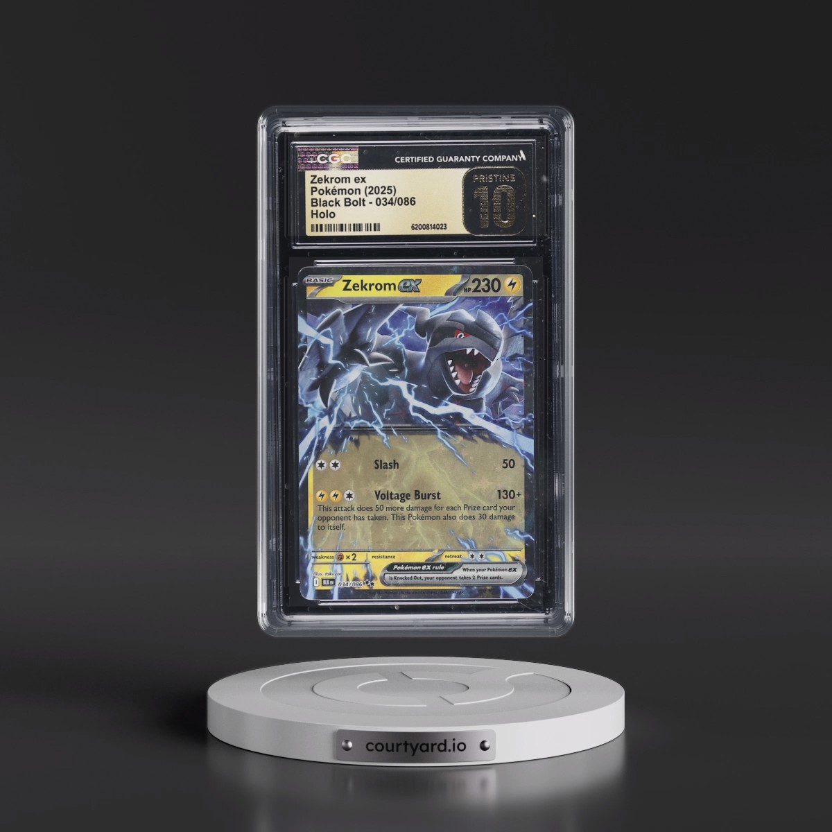 2025 Black Bolt - BLK EN Zekrom ex - Holo #034/086 CGC 10