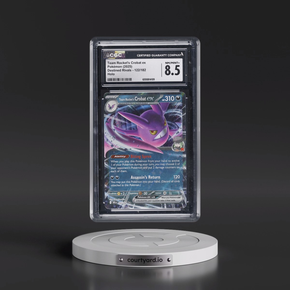 2025 Destined Rivals - DRI EN #122/182 Team Rocket's Crobat ex - Holo (CGC 8.5 NM-MT+)