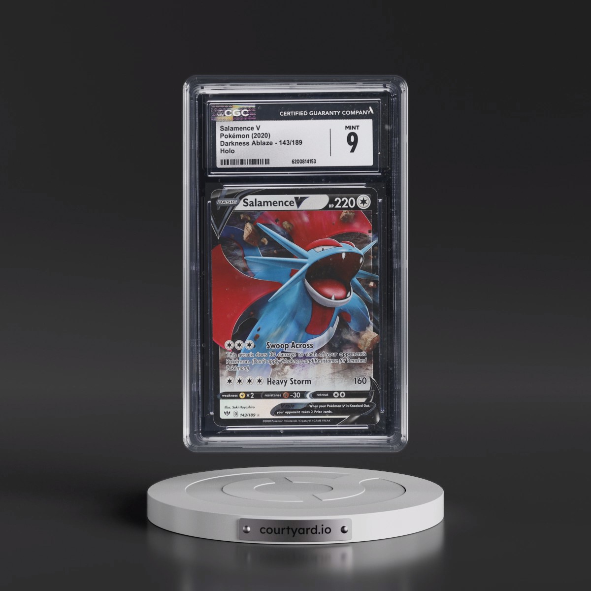2020 Darkness Ablaze #143/189 Salamence V - Holo (CGC 9 MINT)