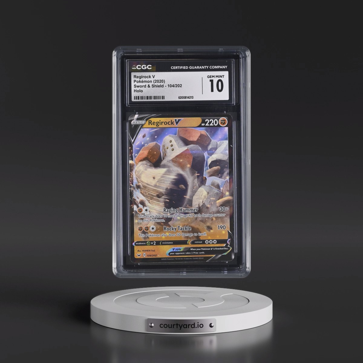 2020 Sword & Shield Regirock V - Holo #104/202 CGC 10