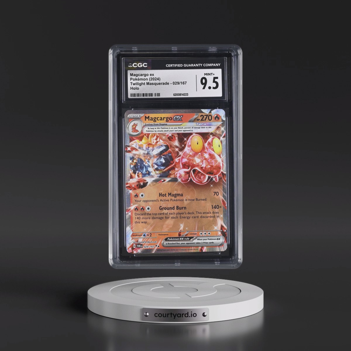 2024 Twilight Masquerade - TWM EN #029/167 Magcargo ex - Holo (CGC 9.5 MINT+)