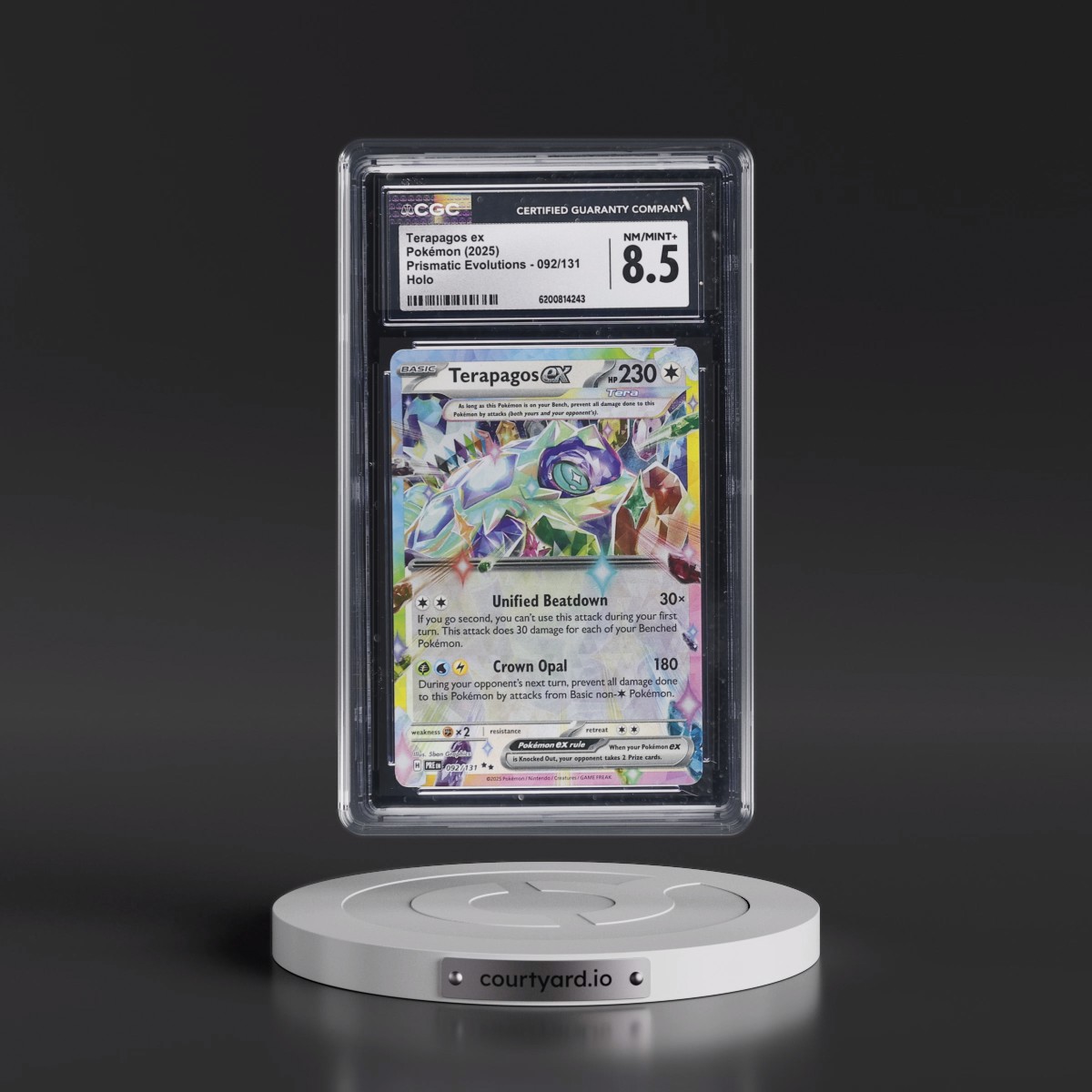 2024 Prismatic Evolutions - PRE EN Terapagos ex - Holo #092/131 CGC 8.5