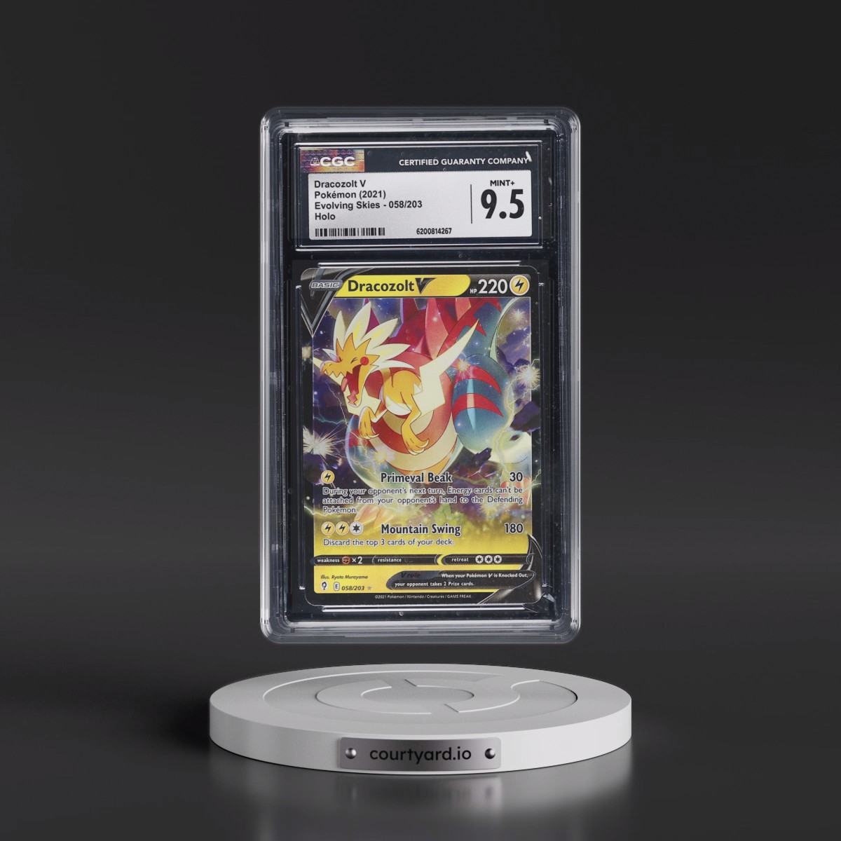 2021 Evolving Skies #058/203 Dracozolt V - Holo (CGC 9.5 MINT+)