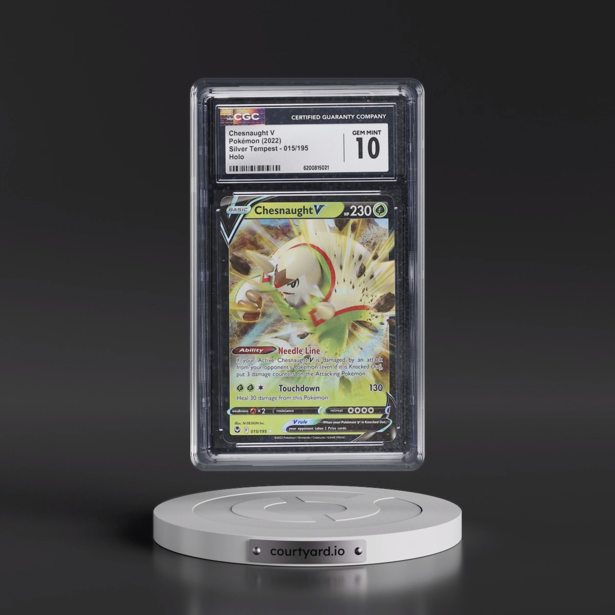 2022 Silver Tempest #015/195 Chesnaught V - Holo (CGC 10 GEM MINT)