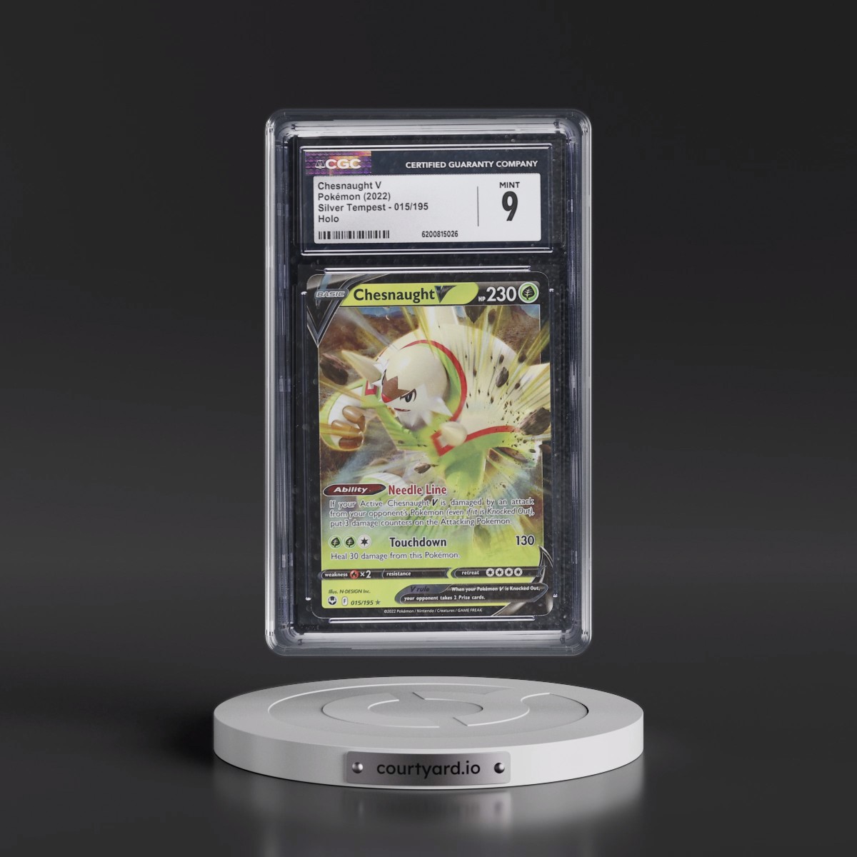 2022 Silver Tempest #015/195 Chesnaught V - Holo (CGC 9 MINT)