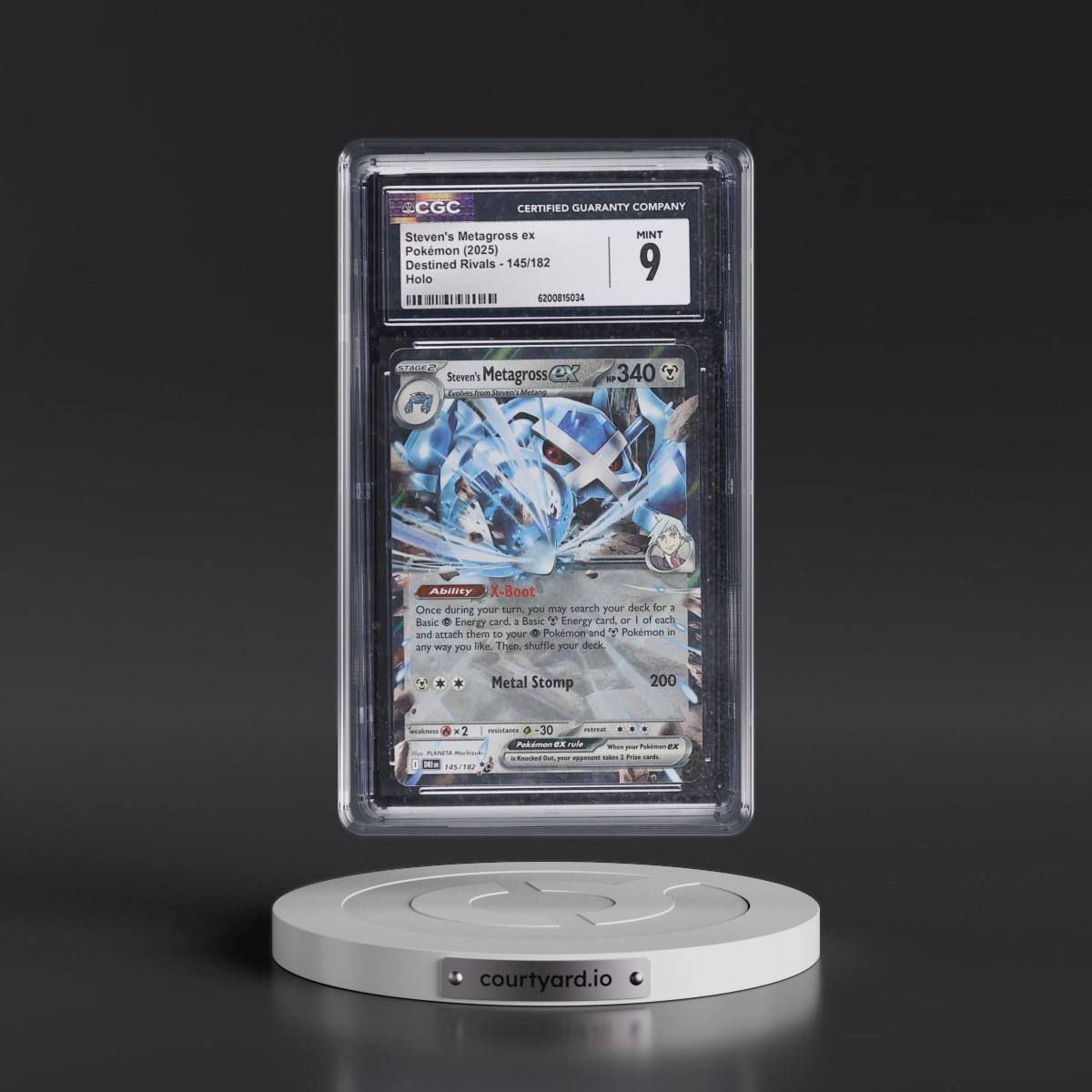 2025 Destined Rivals - DRI EN #145/182 Steven's Metagross ex - Holo (CGC 9 MINT)