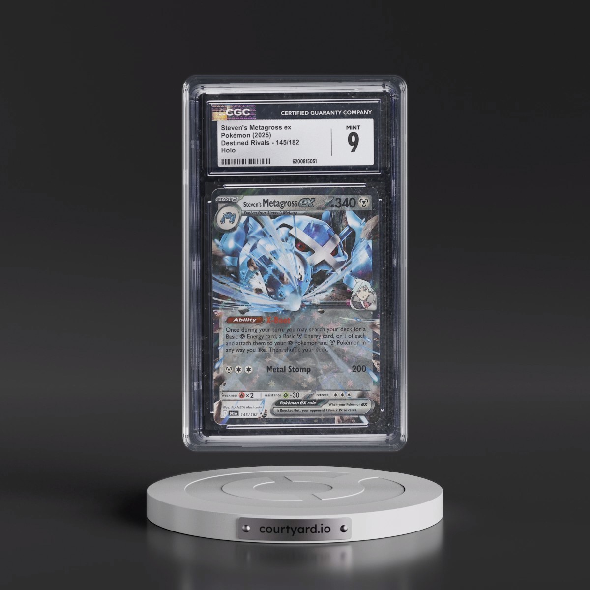 2025 Destined Rivals - DRI EN #145/182 Steven's Metagross ex - Holo (CGC 9 MINT)