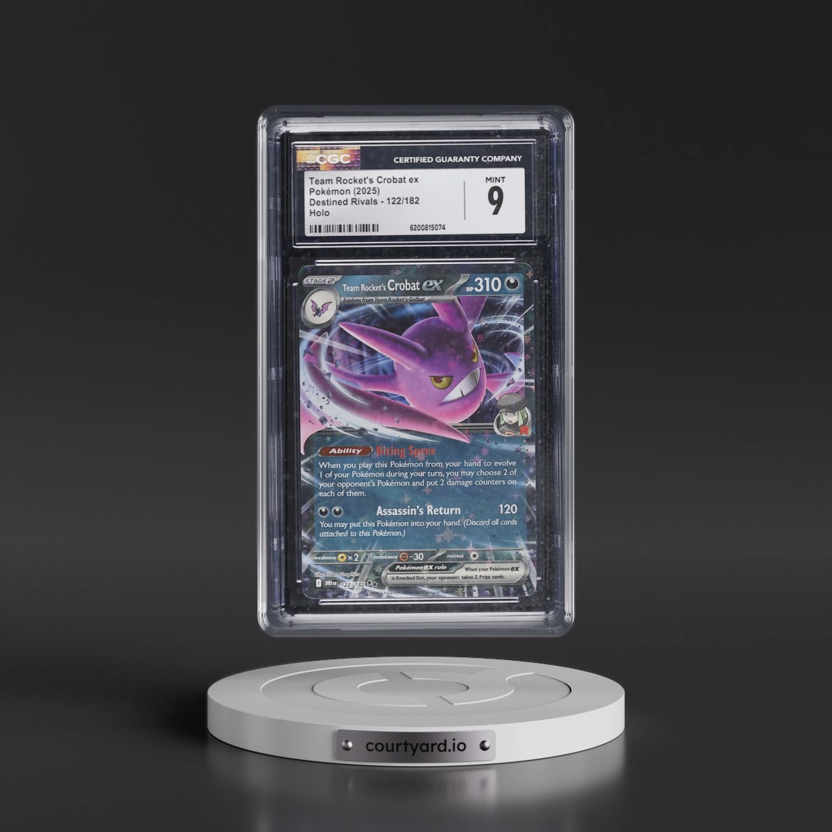 2025 Destined Rivals - DRI EN #122/182 Team Rocket's Crobat ex - Holo (CGC 9 MINT)