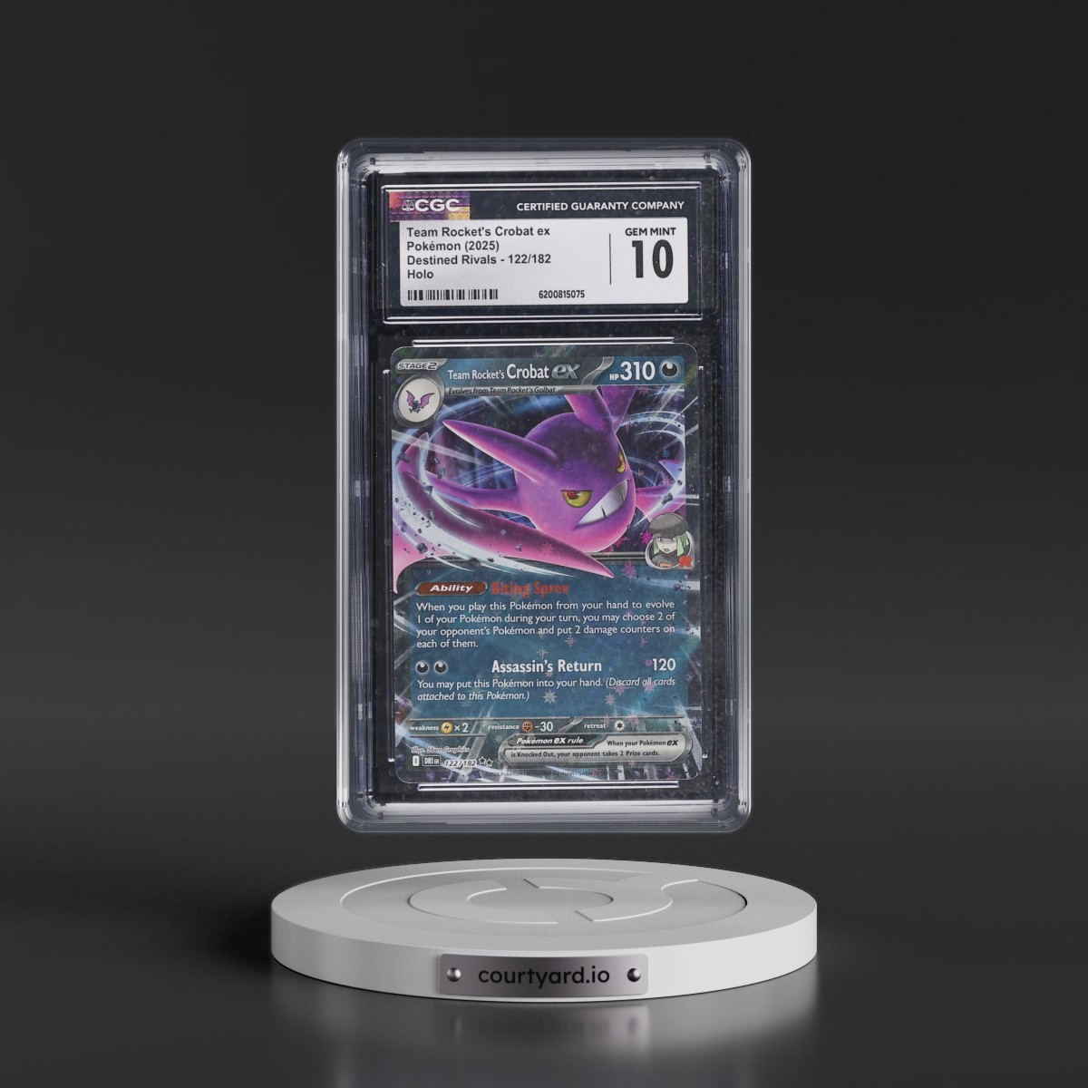 2025 Destined Rivals - DRI EN #122/182 Team Rocket's Crobat ex - Holo (CGC 10 GEM MINT)