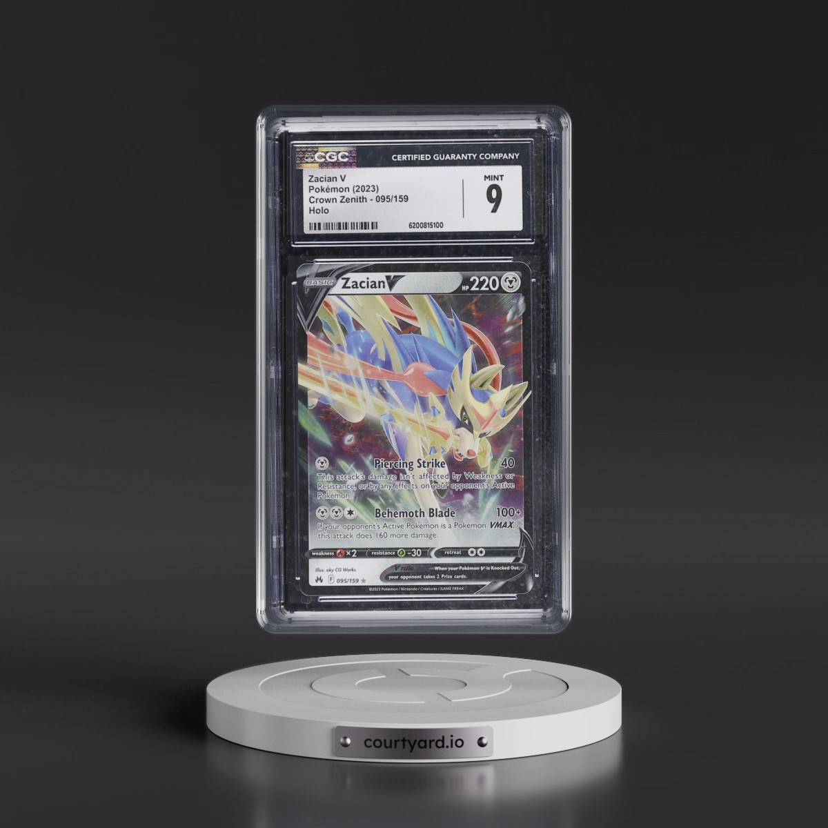 2023 Crown Zenith #095/159 Zacian V - Holo (CGC 9 MINT)