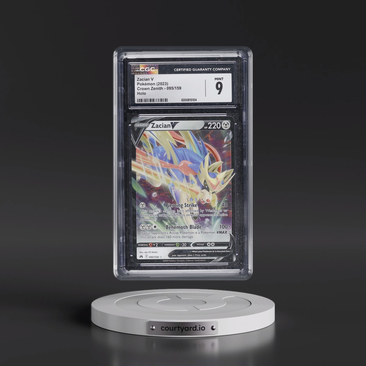 2023 Crown Zenith #095/159 Zacian V - Holo (CGC 9 MINT)