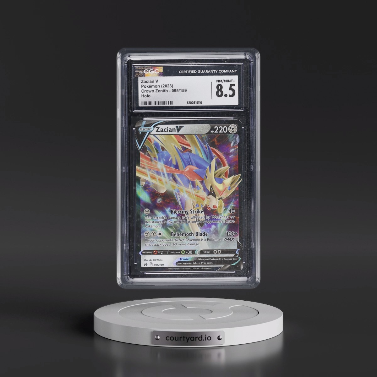 2023 Crown Zenith #095/159 Zacian V - Holo (CGC 8.5 NM-MT+)