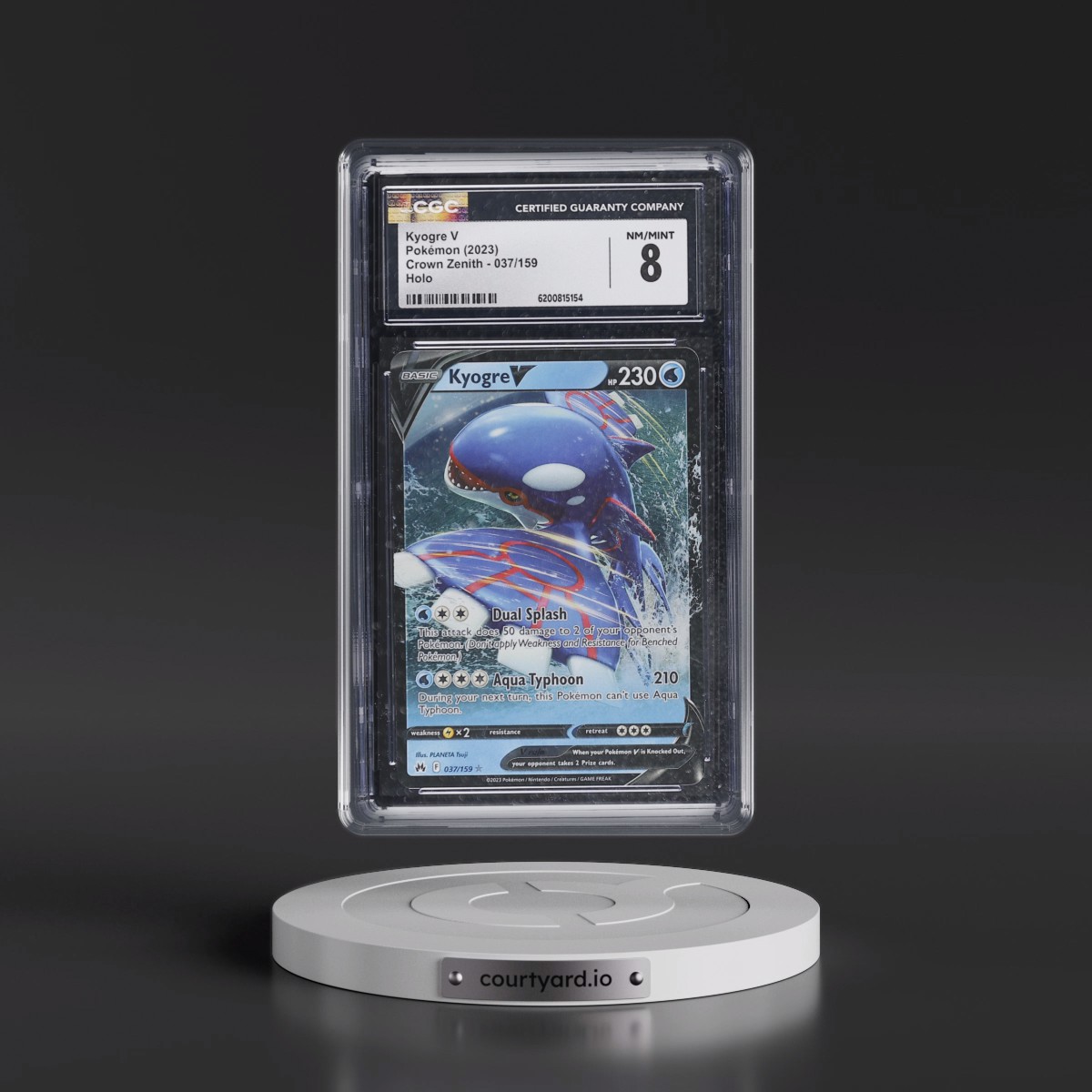 2023 Crown Zenith Kyogre V - Holo #037/159 CGC 8