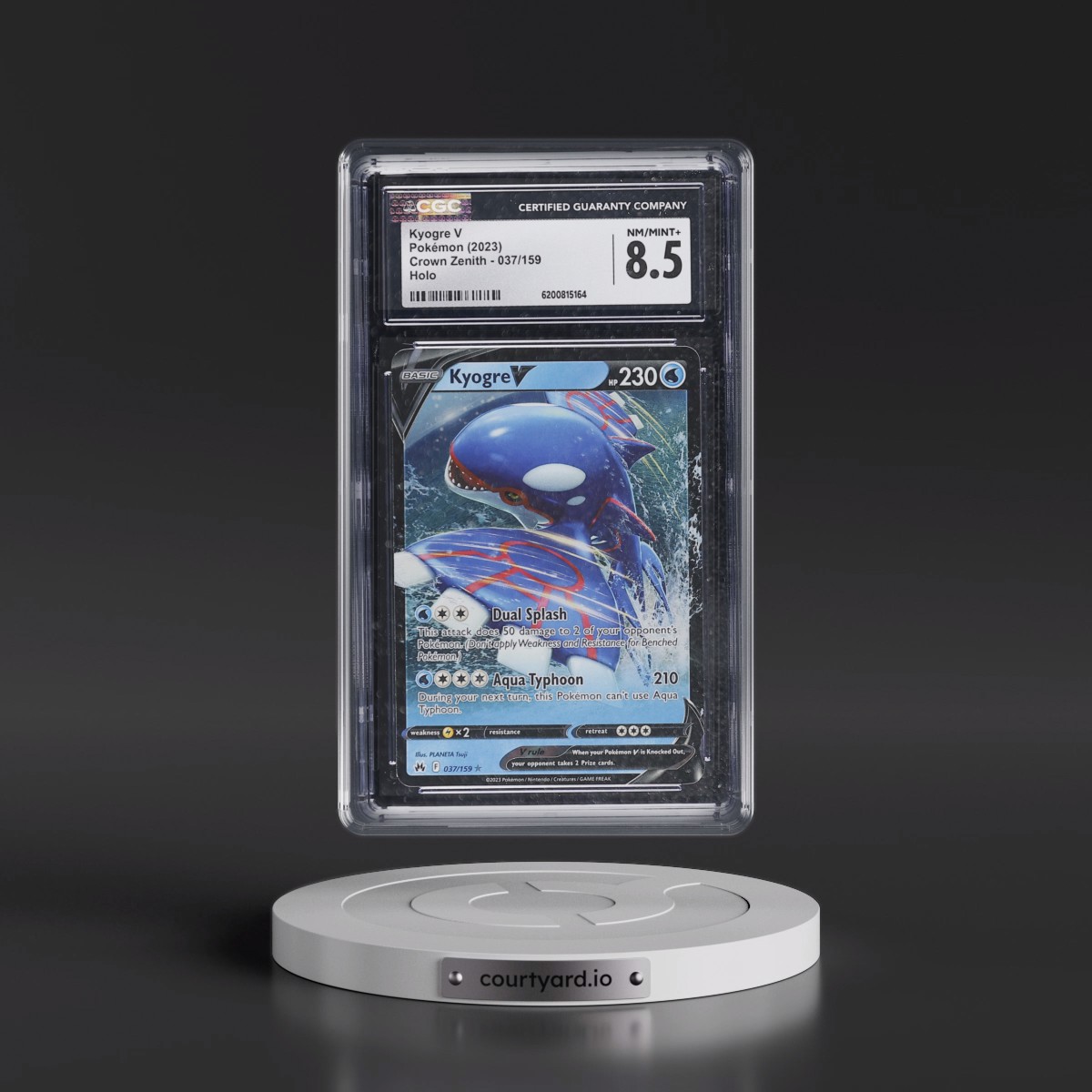 2023 Crown Zenith Kyogre V - Holo #037/159 CGC 8.5