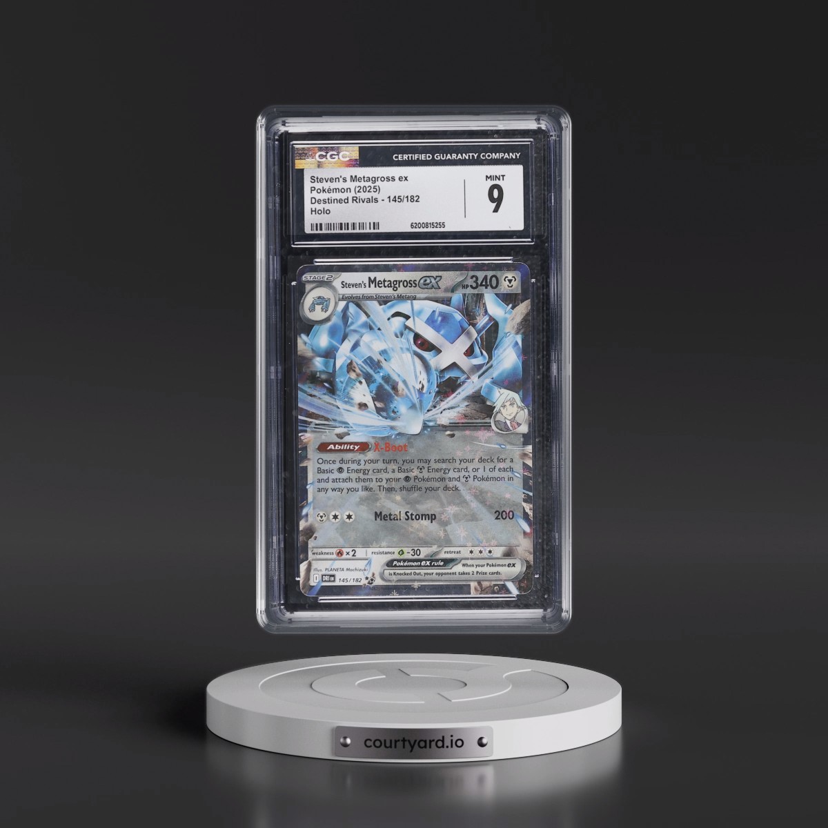 2025 Destined Rivals - DRI EN #145/182 Steven's Metagross ex - Holo (CGC 9 MINT)