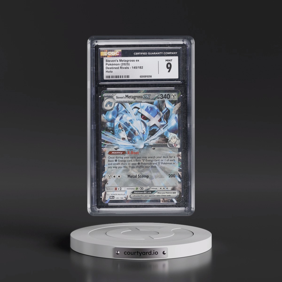 2025 Destined Rivals - DRI EN #145/182 Steven's Metagross ex - Holo (CGC 9 MINT)