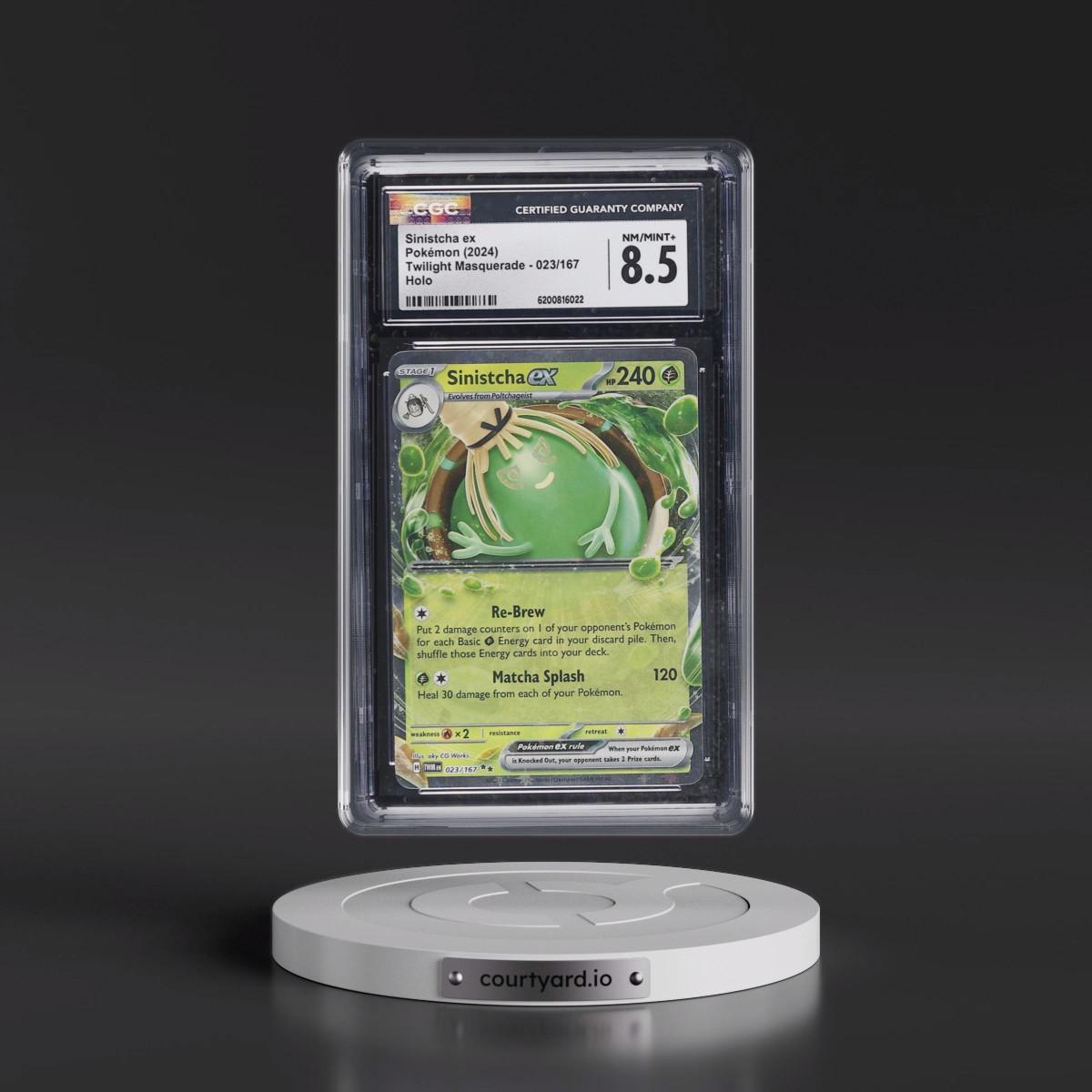 2024 Twilight Masquerade - TWM EN #023/167 Sinistcha ex - Holo (CGC 8.5 NM-MT+)
