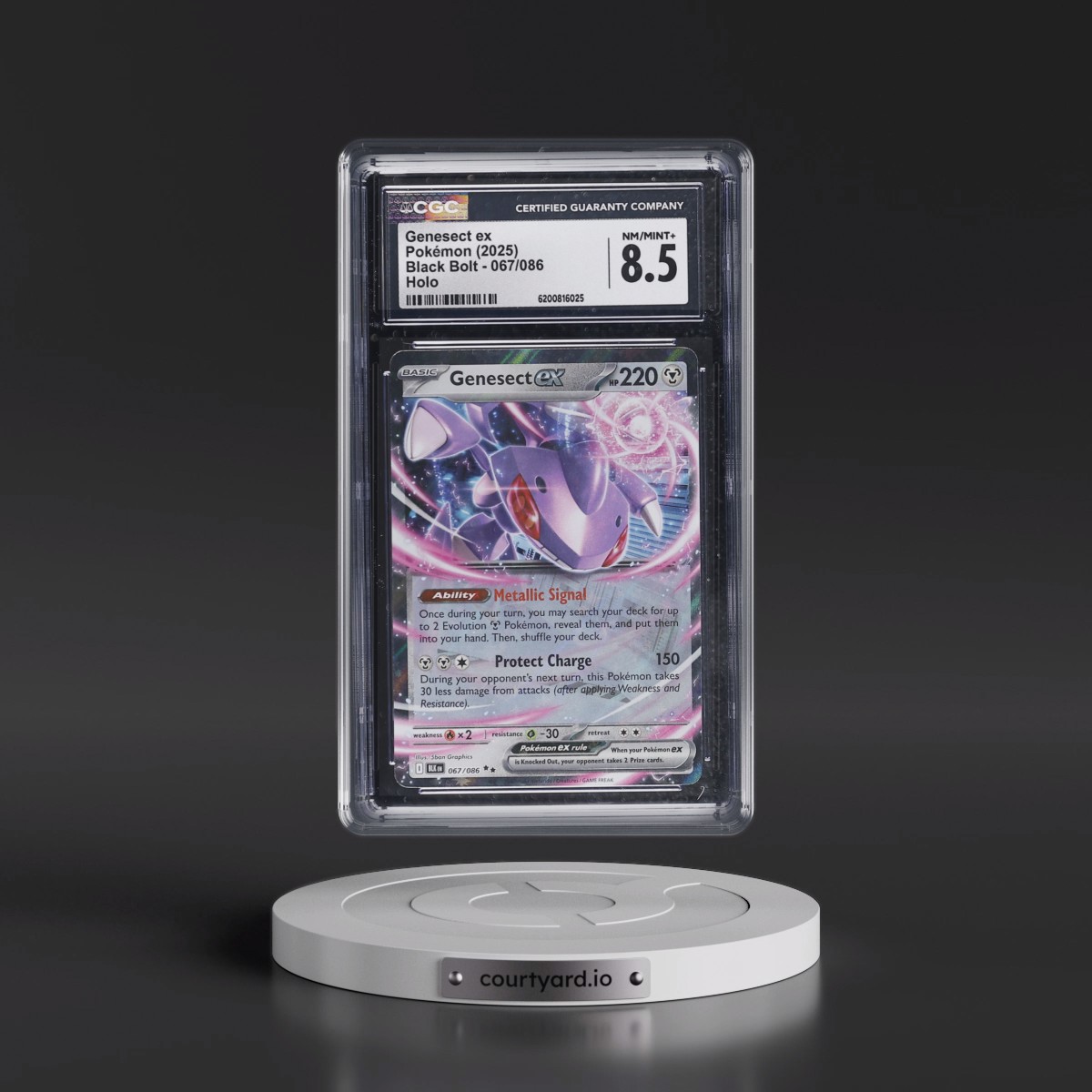 2025 Black Bolt - BLK EN #067/086 Genesect ex - Holo (CGC 8.5 NM-MT+)