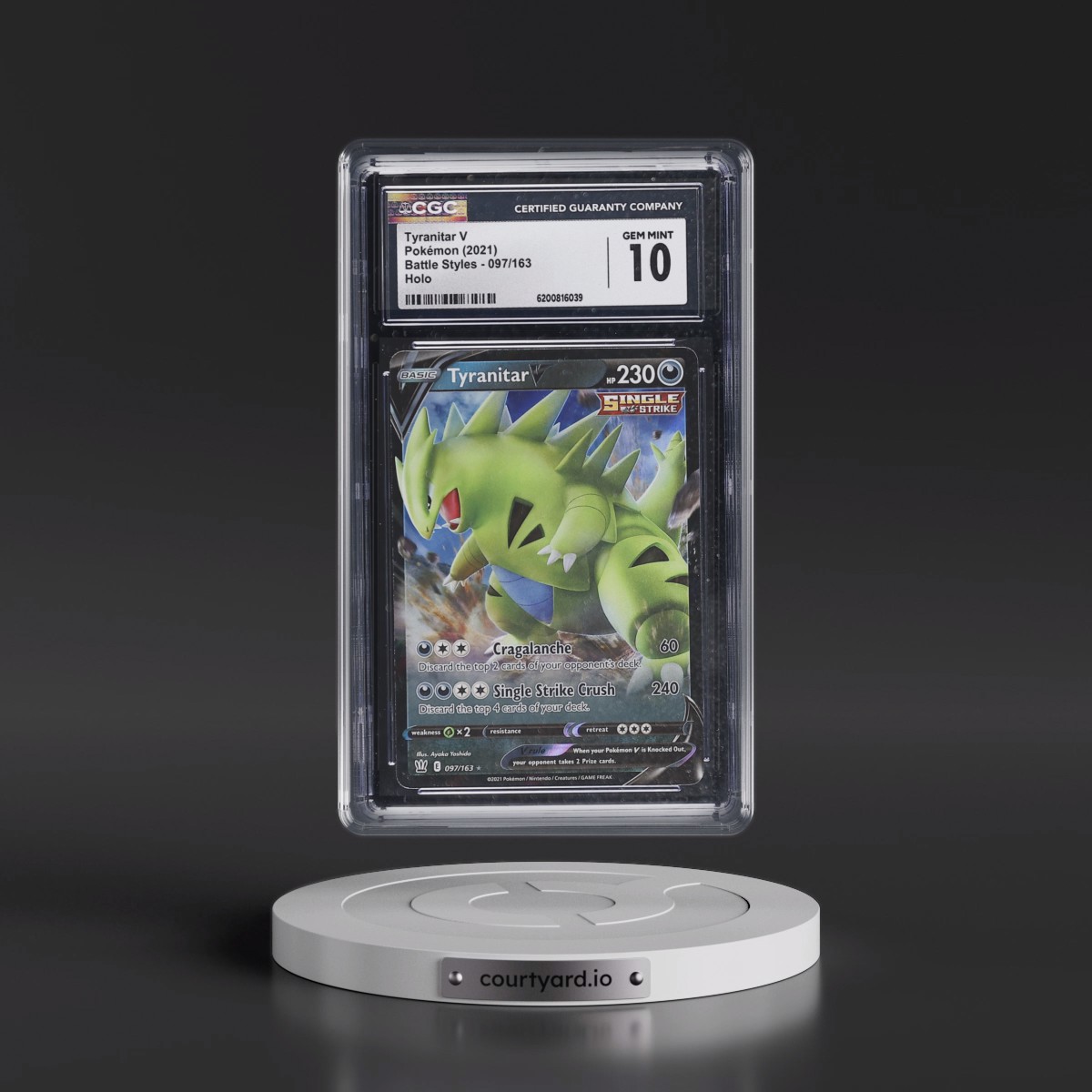 2021 Battle Styles #097/163 Tyranitar V - Holo (CGC 10 GEM MINT)