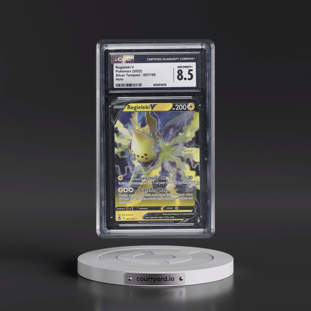 2022 Silver Tempest #057/195 Regieleki V - Holo (CGC 8.5 NM-MT+)