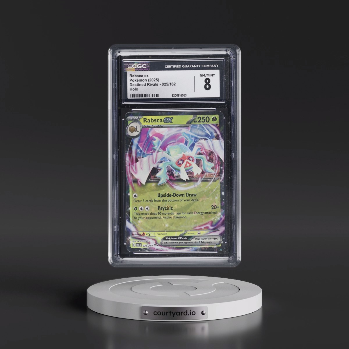 2025 Destined Rivals - DRI EN #025/182 Rabsca ex - Holo (CGC 8 NM-MT)