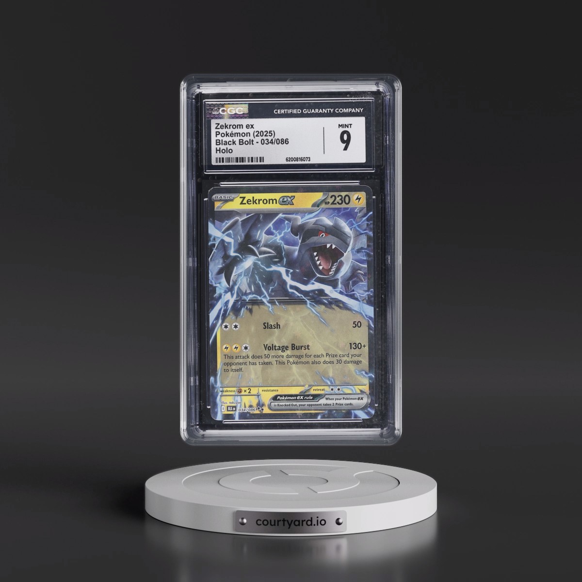 2025 Black Bolt - BLK EN #034/086 Zekrom ex - Holo (CGC 9 MINT)