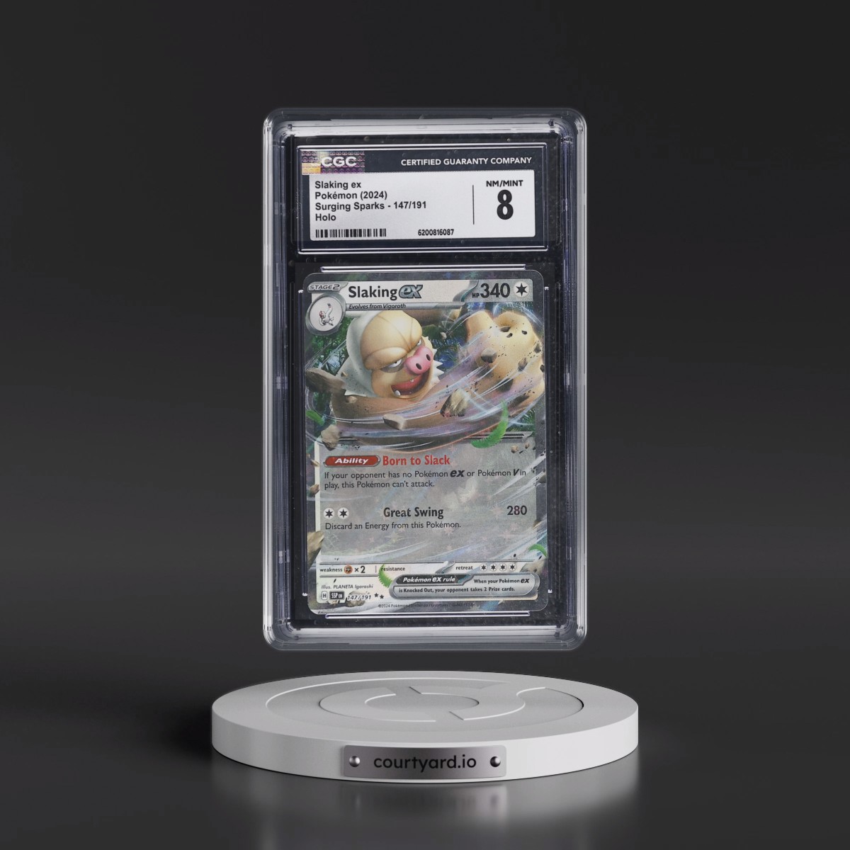 2024 Surging Sparks - SSP EN #147/191 Slaking ex - Holo (CGC 8 NM-MT)