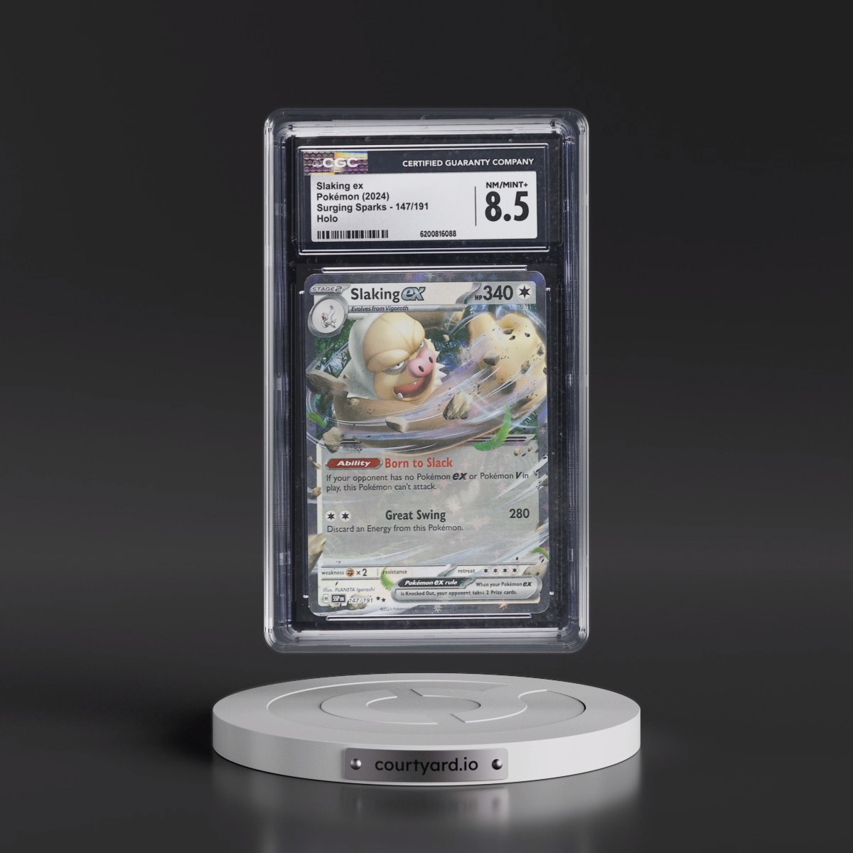 2024 Surging Sparks - SSP EN #147/191 Slaking ex - Holo (CGC 8.5 NM-MT+)